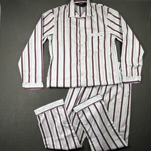 Vtg Hemingway Point Striped Pajama Set Men's S Retro Sleepcore Cotton Blend